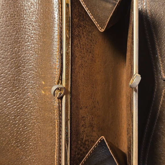 Gucci Vintage Kisslock Wallet Brown Leather - Picture 6 of 13